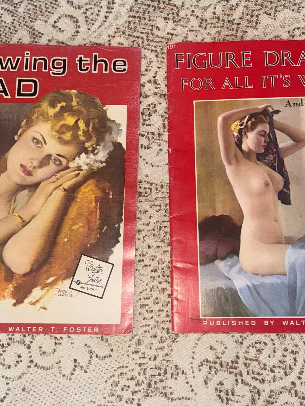 Vintage Walter T. Foster Art Instruction Booklets - Red Covers